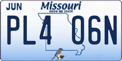 MO license plate PL4O6N