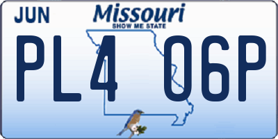 MO license plate PL4O6P