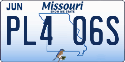 MO license plate PL4O6S