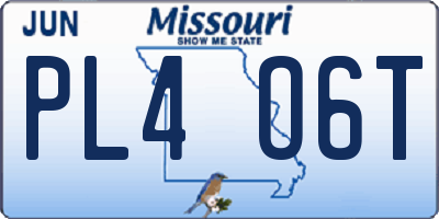 MO license plate PL4O6T