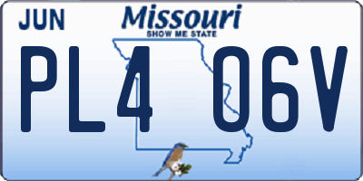 MO license plate PL4O6V