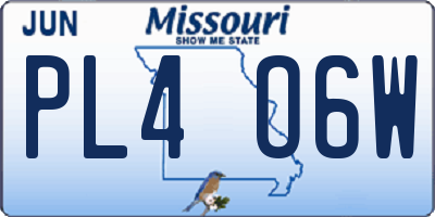 MO license plate PL4O6W