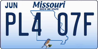 MO license plate PL4O7F