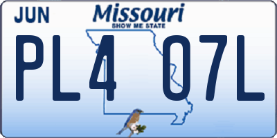 MO license plate PL4O7L