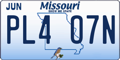 MO license plate PL4O7N