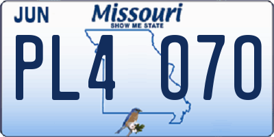 MO license plate PL4O7O