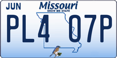 MO license plate PL4O7P