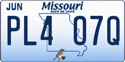 MO license plate PL4O7Q