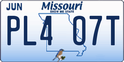 MO license plate PL4O7T