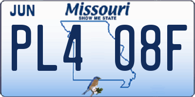 MO license plate PL4O8F