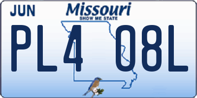 MO license plate PL4O8L