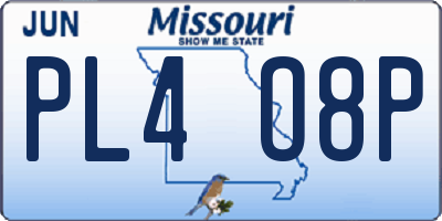 MO license plate PL4O8P