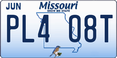 MO license plate PL4O8T