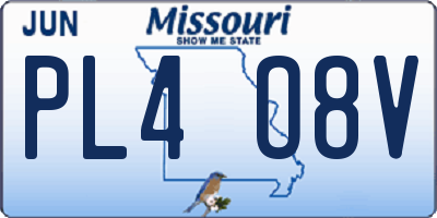 MO license plate PL4O8V