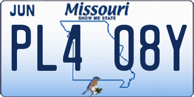 MO license plate PL4O8Y