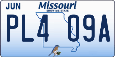 MO license plate PL4O9A