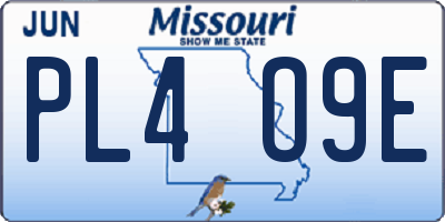 MO license plate PL4O9E