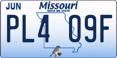 MO license plate PL4O9F