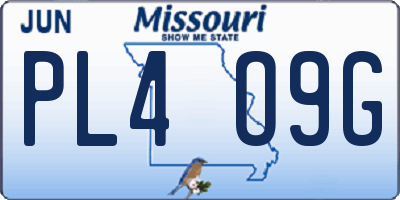 MO license plate PL4O9G