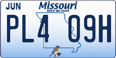 MO license plate PL4O9H