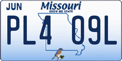 MO license plate PL4O9L