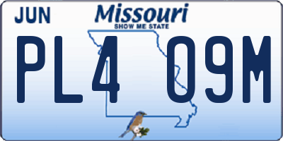 MO license plate PL4O9M