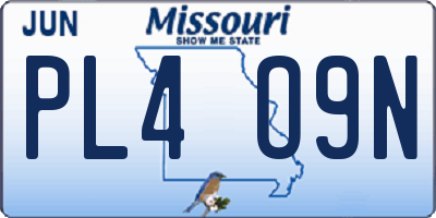 MO license plate PL4O9N