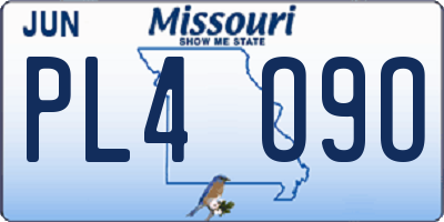 MO license plate PL4O9O