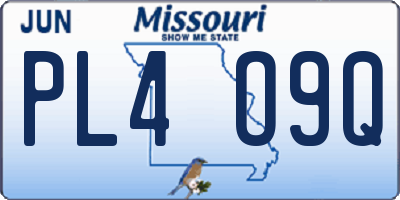MO license plate PL4O9Q