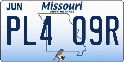 MO license plate PL4O9R