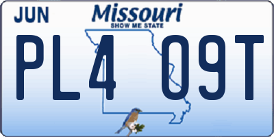 MO license plate PL4O9T
