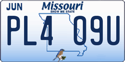 MO license plate PL4O9U