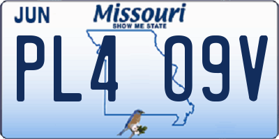 MO license plate PL4O9V