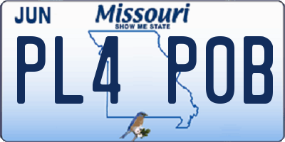 MO license plate PL4P0B