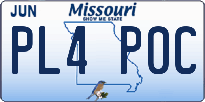 MO license plate PL4P0C
