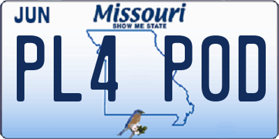 MO license plate PL4P0D