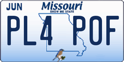 MO license plate PL4P0F