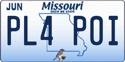 MO license plate PL4P0I