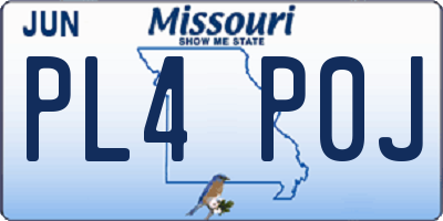 MO license plate PL4P0J