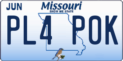 MO license plate PL4P0K