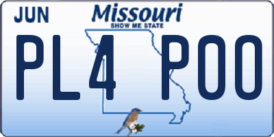 MO license plate PL4P0O