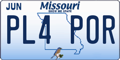 MO license plate PL4P0R