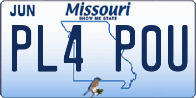 MO license plate PL4P0U