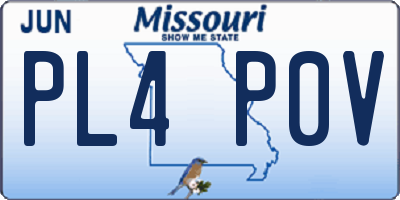 MO license plate PL4P0V