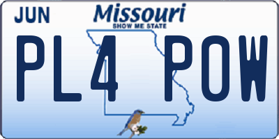 MO license plate PL4P0W