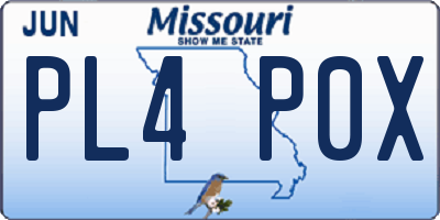 MO license plate PL4P0X
