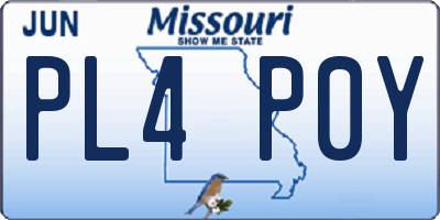 MO license plate PL4P0Y