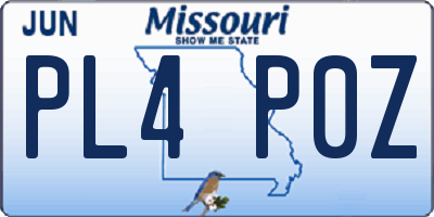 MO license plate PL4P0Z