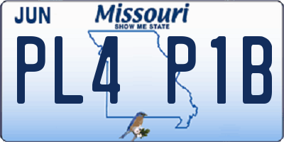 MO license plate PL4P1B