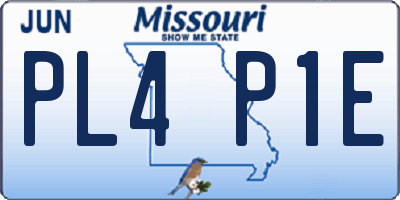 MO license plate PL4P1E